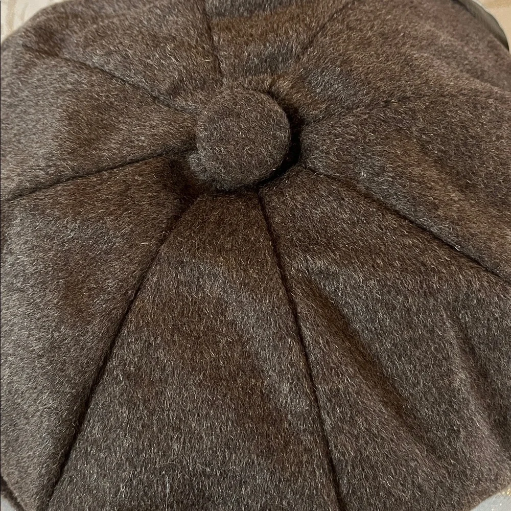 Stefeno Brown Cashmere newsboy cap size Medium - Picture 6 of 11
